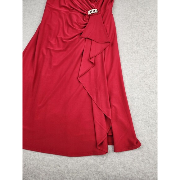 JS Collection Women's 8 Ruche Red Cocktail Dress Party Ruffles Pleated Fancy - Picture 5 of 16